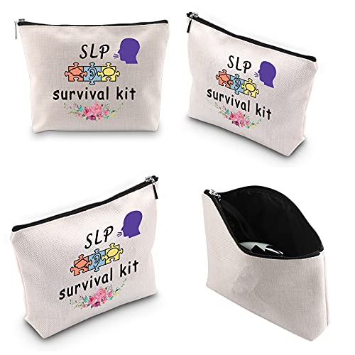 WCGXKO SLP Survival Kit Speech Therapist Gift Zipper Pouch Makeup Bag for Spe...