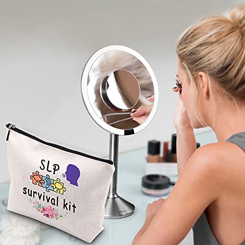 WCGXKO SLP Survival Kit Speech Therapist Gift Zipper Pouch Makeup Bag for Spe...