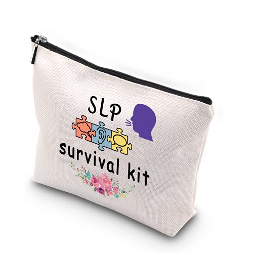 WCGXKO SLP Survival Kit Speech Therapist Gift Zipper Pouch Makeup Bag for Spe...