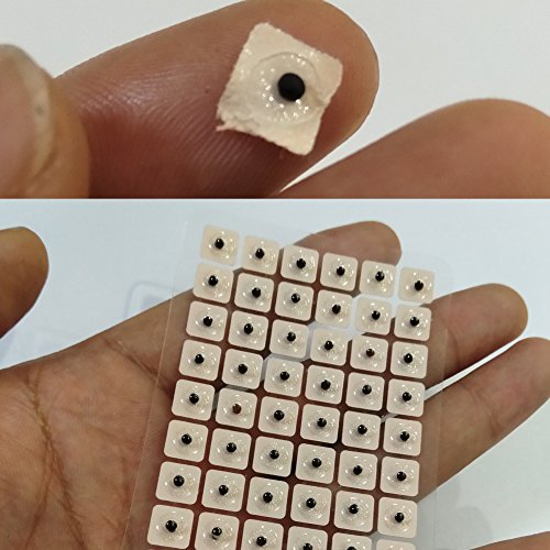 600 Counts Acupuncture Vaccaria Needle Ear Seeds Massage Paste Ear Stickers A...