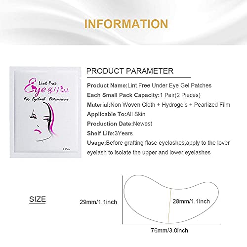 Under Eye Gel Pads Eyelash Extension Pads Lint Free DIY False Eyelash Lash Ex...