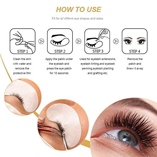 Under Eye Gel Pads Eyelash Extension Pads Lint Free DIY False Eyelash Lash Ex...