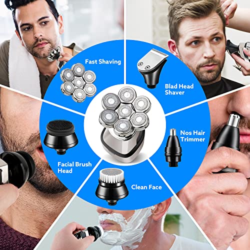 Head Shavers for Bald Men, Wechip 5-in-1 Rotary Shavers for Men Wet and Dry E...