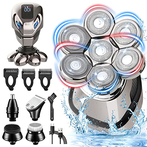 Head Shavers for Bald Men, Wechip 5-in-1 Rotary Shavers for Men Wet and Dry E...