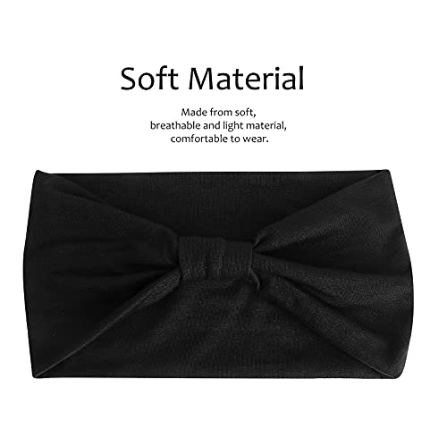 Wecoe 6 Pack Black Headband Wide Elastic Headbands for Women Fashion Headband...
