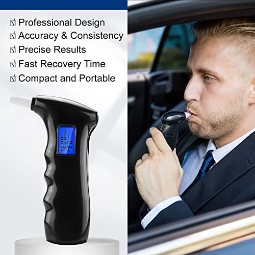 Breathalyzer, Personal Alcohol Tester with LED Display and 5 Replacement Mout...