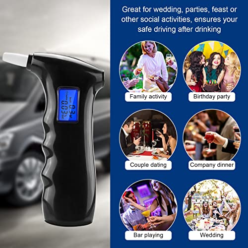 Breathalyzer, Personal Alcohol Tester with LED Display and 5 Replacement Mout...