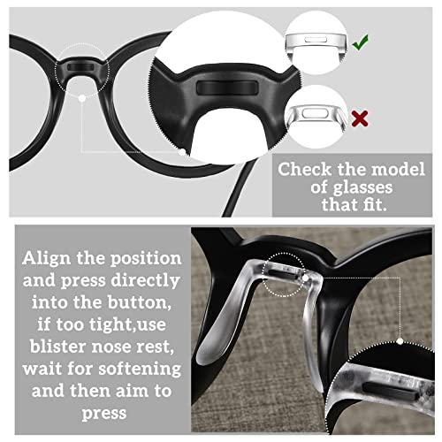 12 Pieces U Shaped Eyeglasses Nose Pads Bridge Plastic Eye Glasses Nose Suppo...