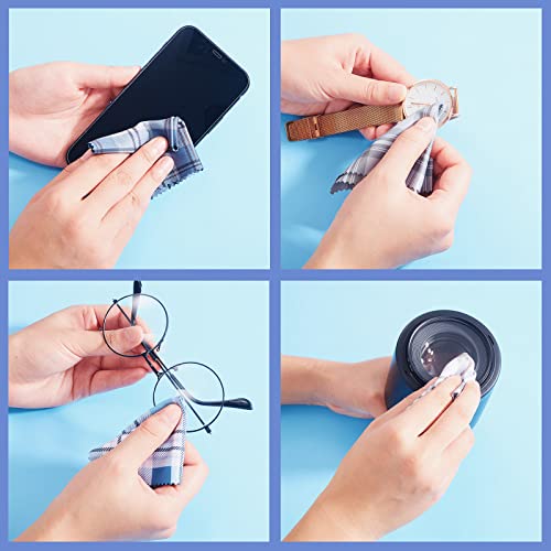 18 Packs Mens Classic Striped Microfiber Cleaning Cloths Soft Stripe Checkere...