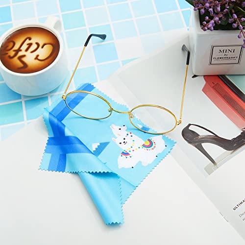 18 Pieces Cute Llama Alpaca Design Microfiber Glasses Cleaning Cloth Cactus M...