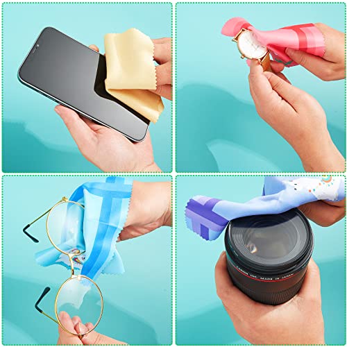 18 Pieces Cute Llama Alpaca Design Microfiber Glasses Cleaning Cloth Cactus M...