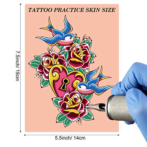 20 Sheets Blank Tattoo Practice Skin 7.5 x 5.5 Inch Double Side Microblading ...