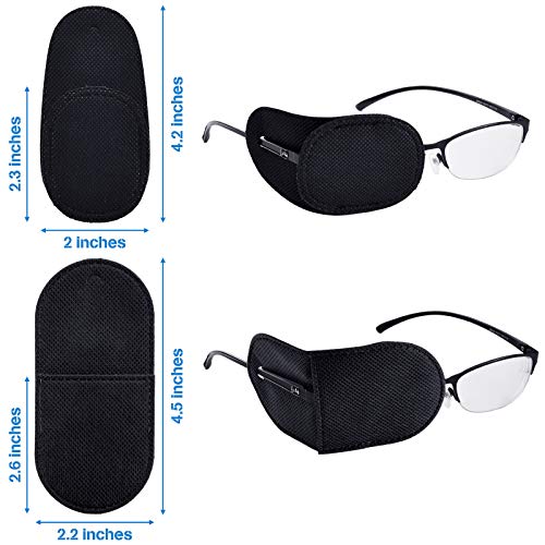 24 Pieces Black Eye Patches for Adults Kids Glasses Patch to Cover Either Eye...