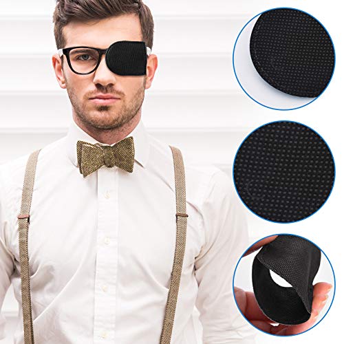 24 Pieces Black Eye Patches for Adults Kids Glasses Patch to Cover Either Eye...