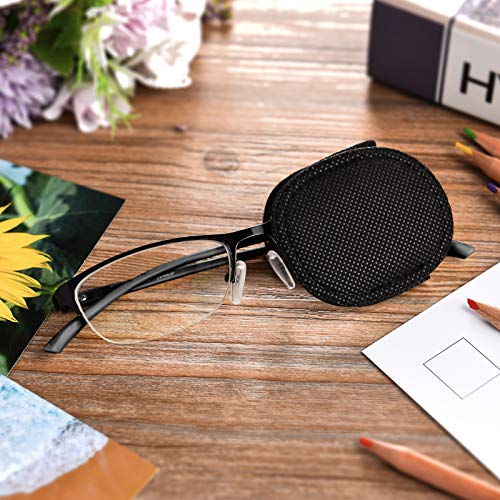 24 Pieces Black Eye Patches for Adults Kids Glasses Patch to Cover Either Eye...