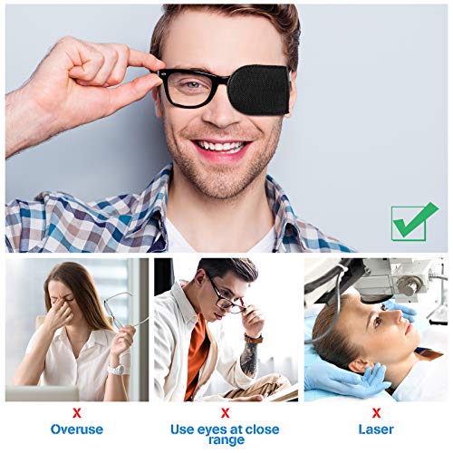24 Pieces Black Eye Patches for Adults Kids Glasses Patch to Cover Either Eye...