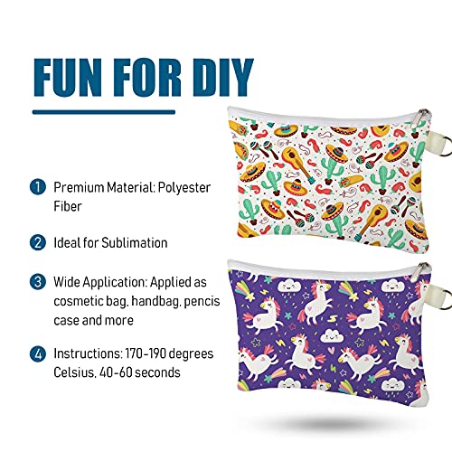 Cosmetic Bags Multipurpose Sublimation Blanks DIY Heat Transfer Makeup Bags I...