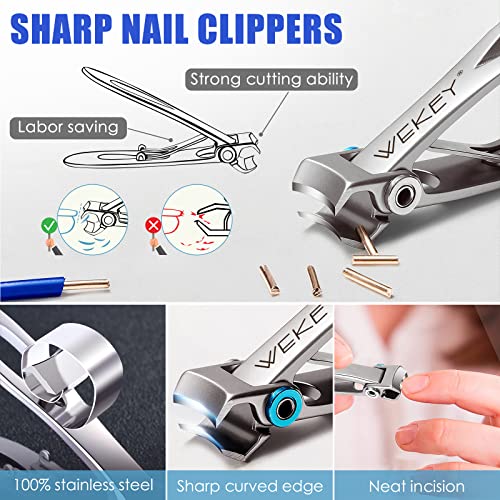 Toe Nail Clippers Adult - Nail Clippers for Thick Nails with Oversized Wide J...