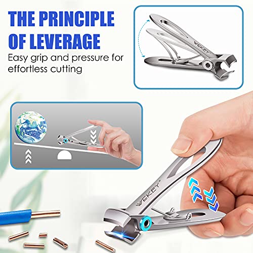 Toe Nail Clippers Adult - Nail Clippers for Thick Nails with Oversized Wide J...