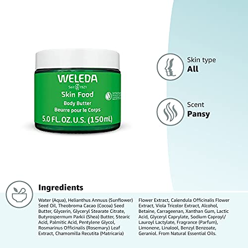 Weleda Skin Food Body Butter, 5 Fluid Ounce, Sustainable Glass Jar, Plant Ric...