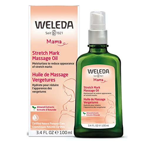 Weleda Stretch Mark Pregnancy Massage Oil, 3.4 Fluid Ounce, Plant Rich Oil wi...