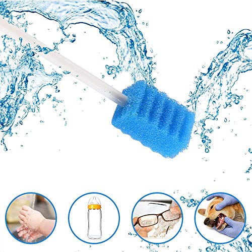 Disposable Oral Care Swabs Tooth Cleaning Mouth Swabs (50pcs blue)