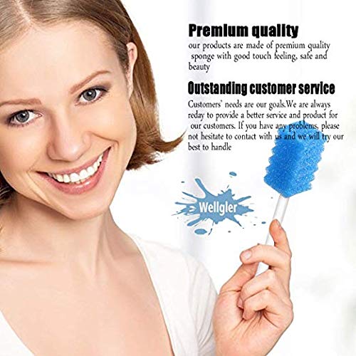 Disposable Oral Care Swabs Tooth Cleaning Mouth Swabs (50pcs blue)