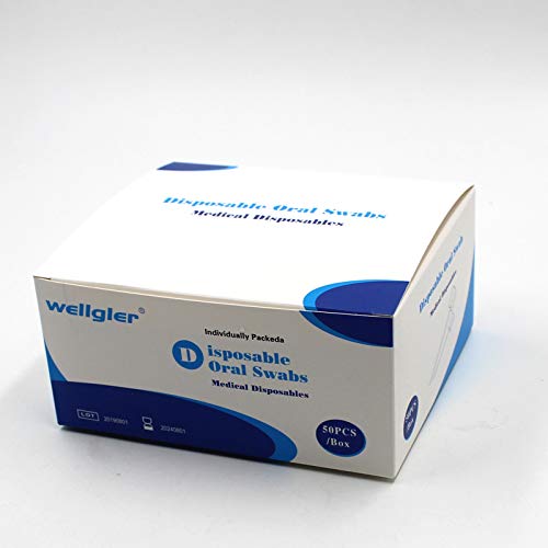 Disposable Oral Care Swabs Tooth Cleaning Mouth Swabs (50pcs blue)