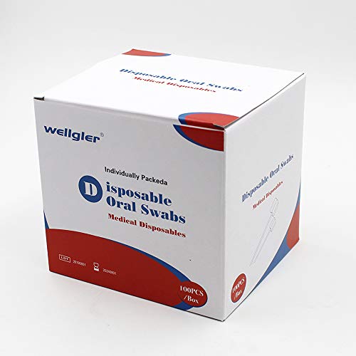 Wellgler's Sterile Sponge Mouth Swabs,Disposable Oral Swabs,Individually Wrap...
