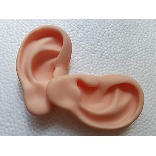 WellieSTR 1 Pair Ear Model Silicone Ear Acupuncture Practice Model Right and ...