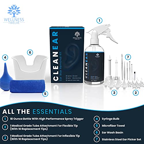 CLEANEAR Ear Wax Removal Kit - Medical Grade RX Ear Wash System - Ear Flushin...