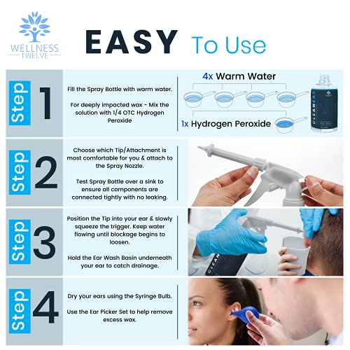CLEANEAR Ear Wax Removal Kit - Medical Grade RX Ear Wash System - Ear Flushin...