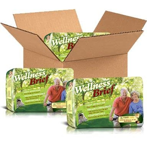 The Original Unique Wellness Brief, Size X-Large Case (46"–67" Waist), 60 Count
