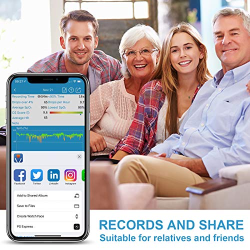 Bluetooth Pulse Meter Health Tracker | Overnight O2 Saturation Level and Hear...