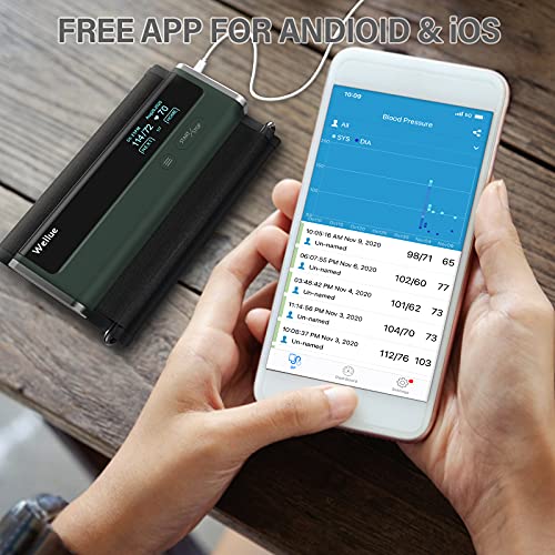 Wellue Blood Pressure Monitor + Massage, Upper Arm Cuff BP Machine with Free ...