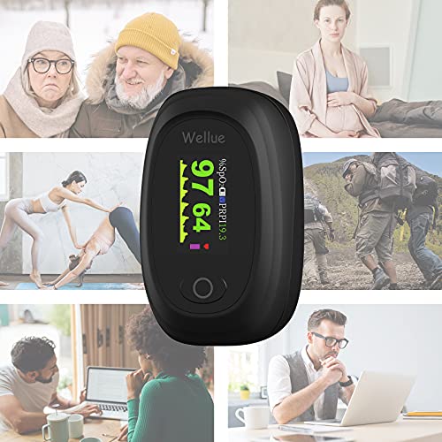 Wellue Bluetooth Fingertip Pulse Oximeter with Pulse Rate and PI, Blood Oxyge...