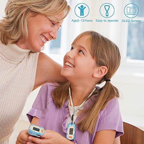 Wellue Children Pulse Oximeter Fingertrip with Warning Function, Blood Oxygen...