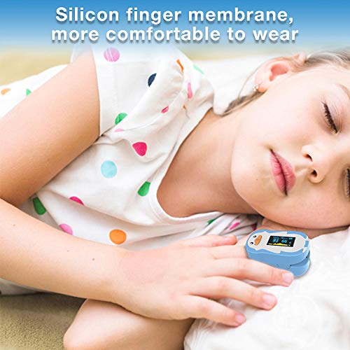 Wellue Children Pulse Oximeter Fingertrip with Warning Function, Blood Oxygen...