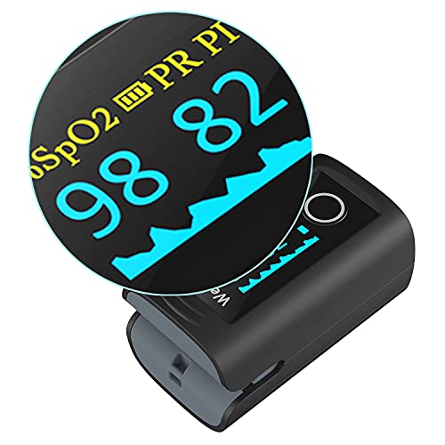 Wellue Fingertip Pulse Oximeter 60F, Blood Oxygen Saturation Monitor with Ala...