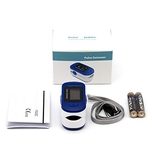 Wellue Fingertip Pulse Oximeter, Blood Oxygen Saturation and Heart Rate Monit...