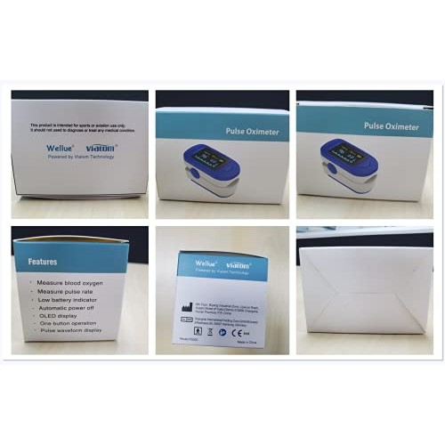 Wellue Fingertip Pulse Oximeter, Blood Oxygen Saturation and Heart Rate Monit...