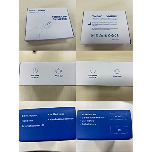 Wellue Oximeter Fingertip Blood Oxygen Saturation Monitor with Alarm, Heart R...