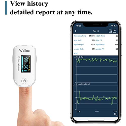 Wellue Pulse Oximeter Fingertip Blood Oxygen Saturation Monitor with Batterie...