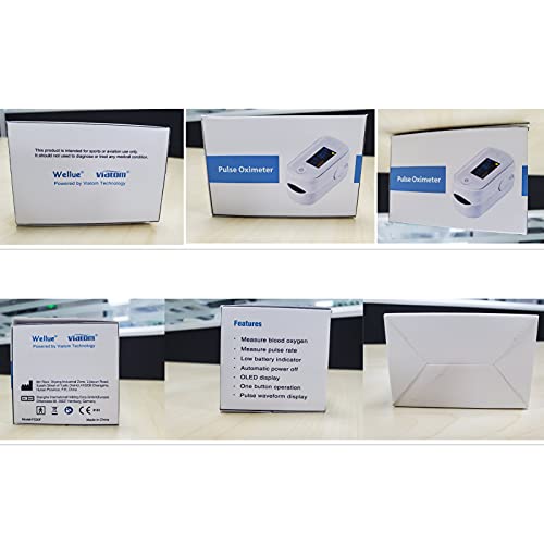 Wellue Pulse Oximeter Fingertip Blood Oxygen Saturation Monitor with Batterie...