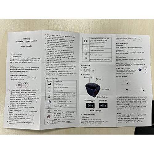 Wellue Wearable Pulse Oximeter - Rechargeable O2ring Bluetooth Oxygen Saturat...