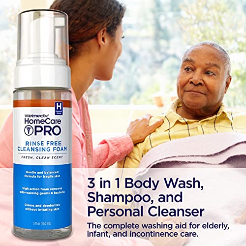 Welmedix Rinse Free Cleansing Foam, 3 in 1 Body Wash, Shampoo and Personal Cl...