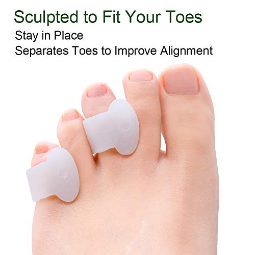Welnove Gel Toe Separator, Pinky Toe Spacers, Little Toe Cushions for Prevent...