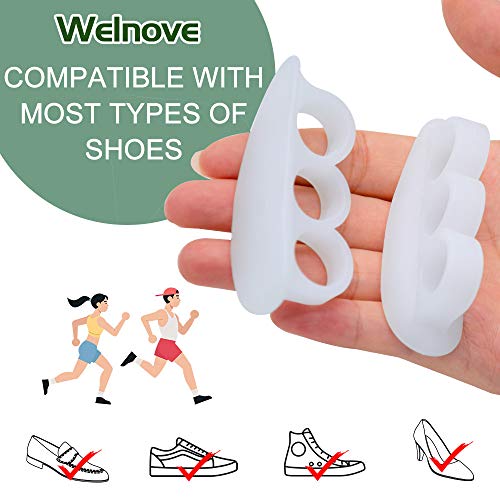 Welnove Hammer Toe Crests Straightener 4 Pcs Gel Toe Support Pads Cushion(3 L...