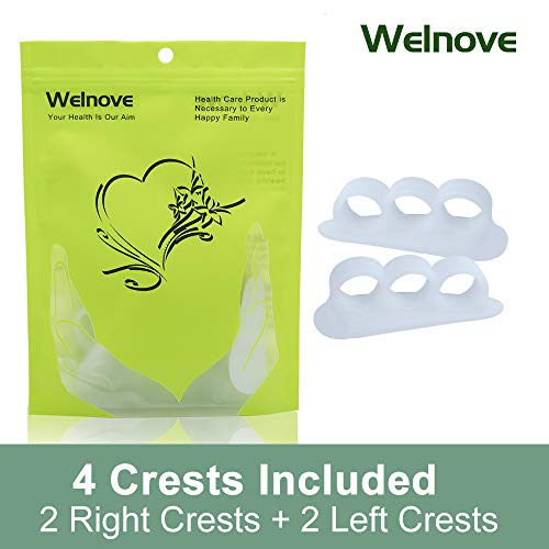 Welnove Hammer Toe Crests Straightener 4 Pcs Gel Toe Support Pads Cushion(3 L...