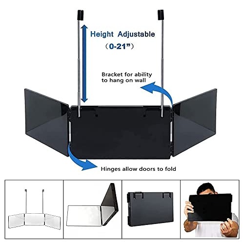 3 Way Trifold Haircut Mirror, 360 Degree Mirror for Hair Cutting, Shaving, Gr...